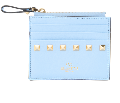 Valentino Rockstud Cardholder With Zip, front view